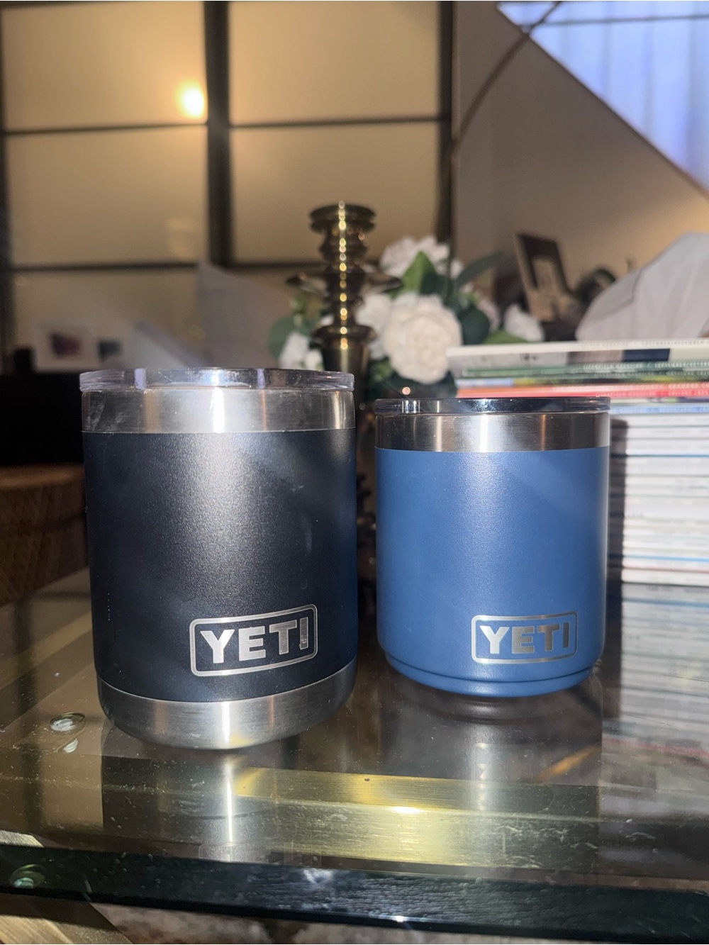 Yeti Navy and Blue Rambler Lowball Insulated Tumblers 16 ounce